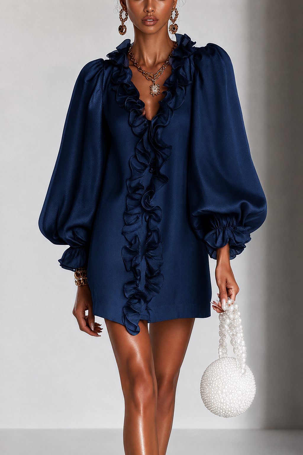 Thea | Ruffled Puff-Sleeve Mini Dress