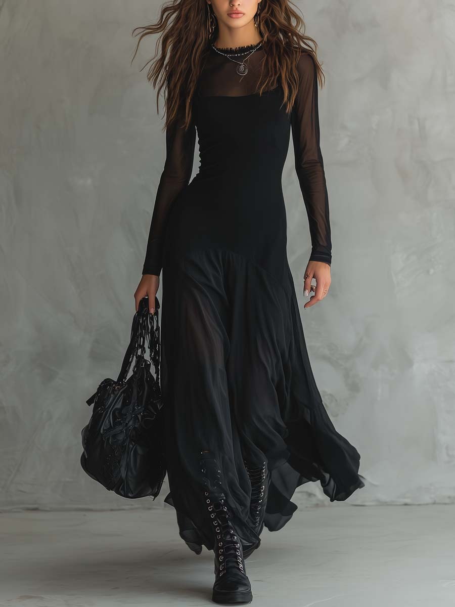 Diane | Loose-Fit Tulle Maxi Dress