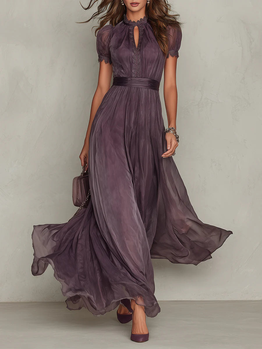 Marie | Keyhole-Neck Flowing Maxi Dress