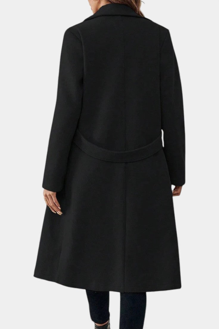 Rowena | Belted Double-Breasted Long Coat
