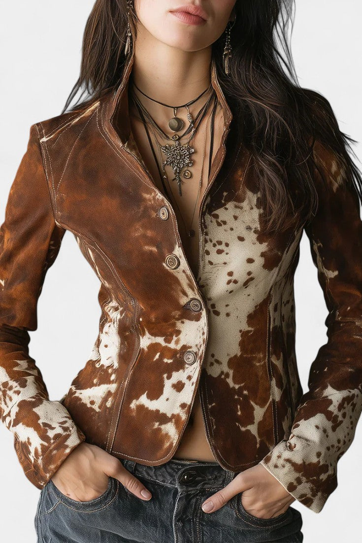 Priscilla | Spotted High-Collar Jacket
