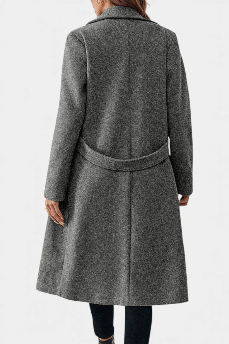 Rowena | Belted Double-Breasted Long Coat