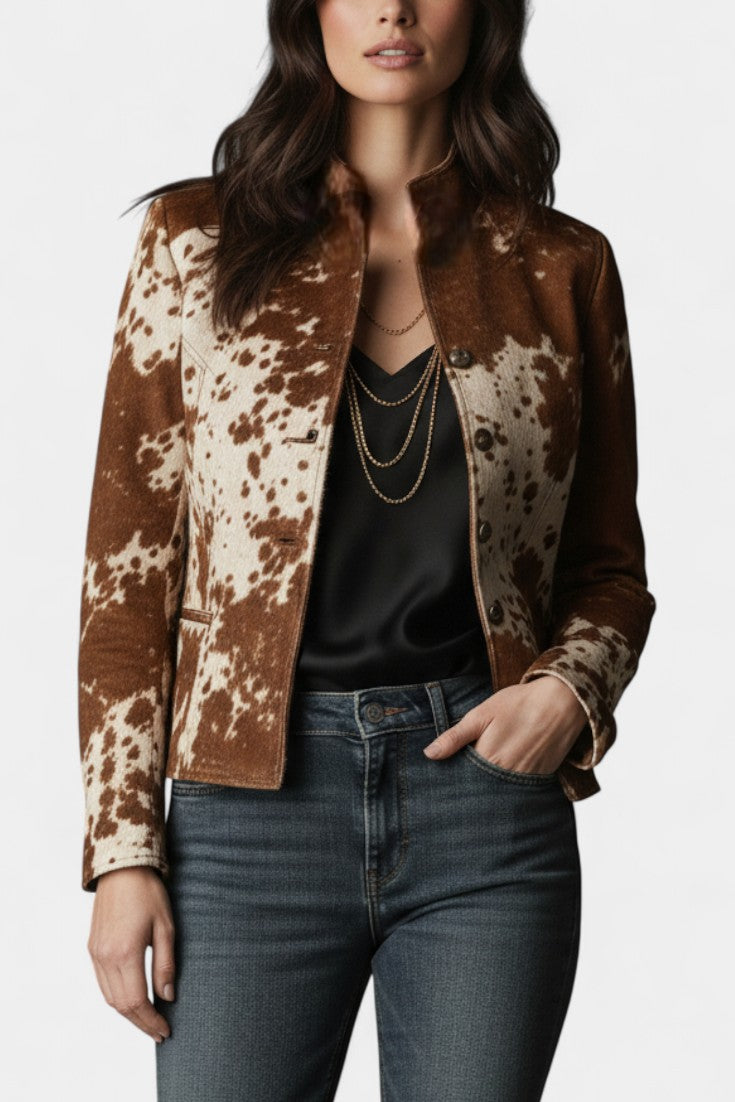 Priscilla | Spotted High-Collar Jacket